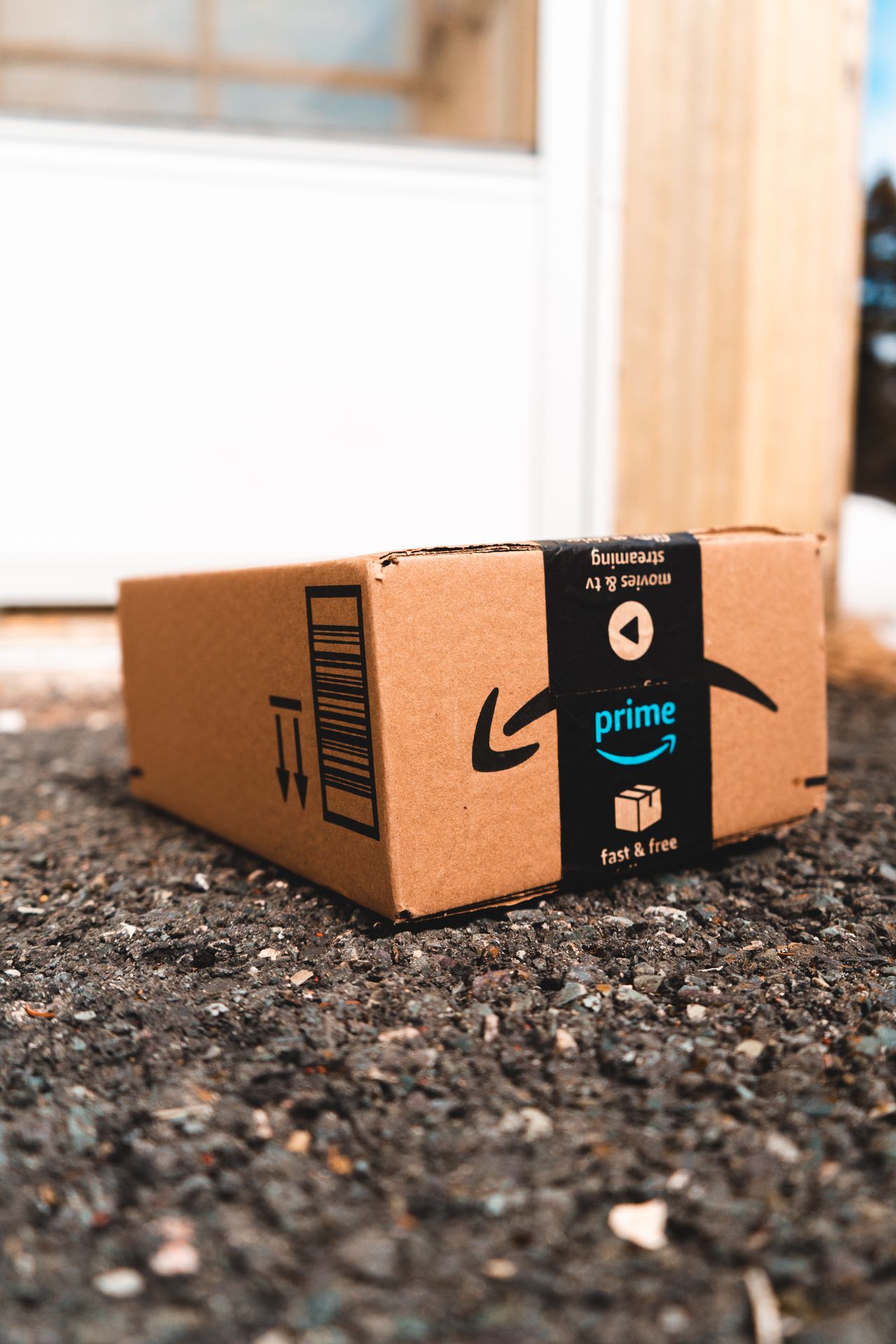A parcel left outside a front door